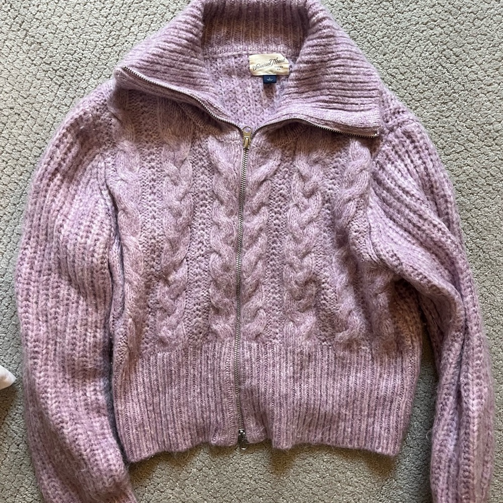 Universal Thread Lavender Cable Knit Turtleneck S… - image 1